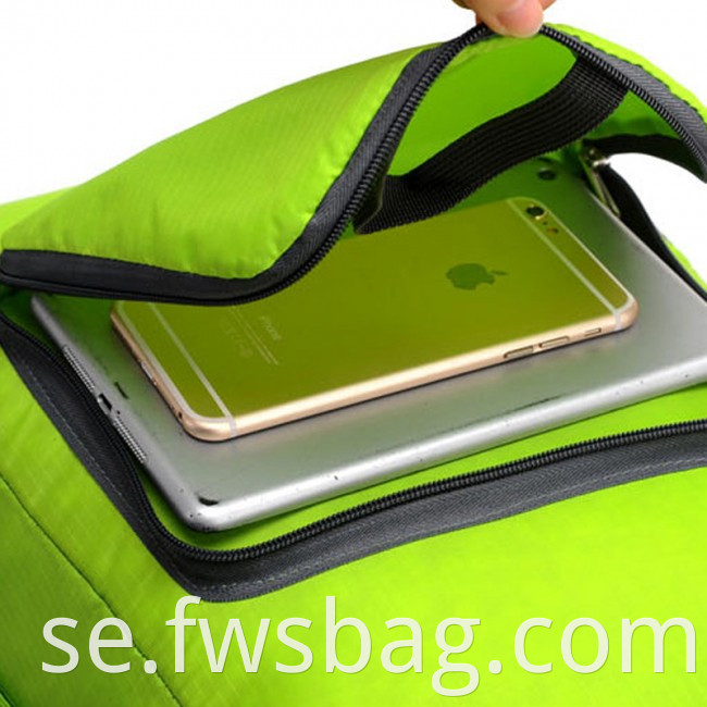 Anpassad lätt hållbar förpackbar ryggsäck rese fällbar utomhus ryggsäck vattentät hopfällbar ryggsäck för dag vandring